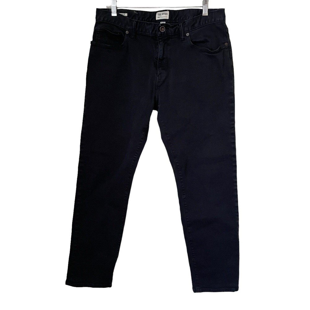 Todd Snyder Mens Straight Fit 5 Pocket Chino Black 32x30 Cotton Blend Pants